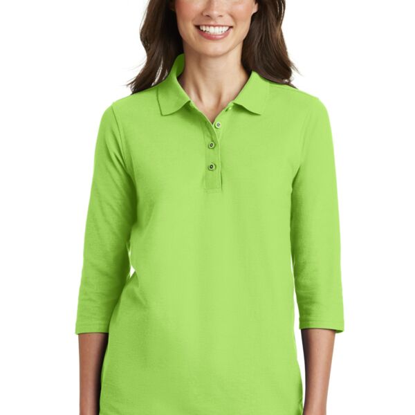 Women's Silk Touch 3/4 Sleeve Polo Thumbnail