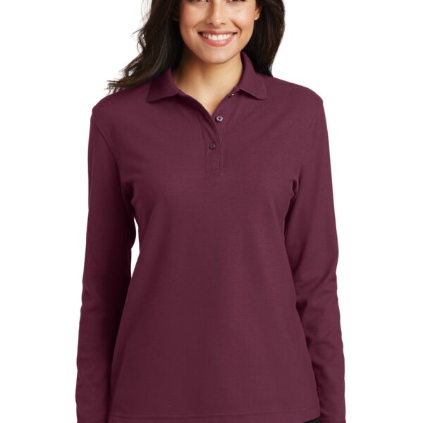 Women's Silk Touch Long Sleeve Polo Thumbnail